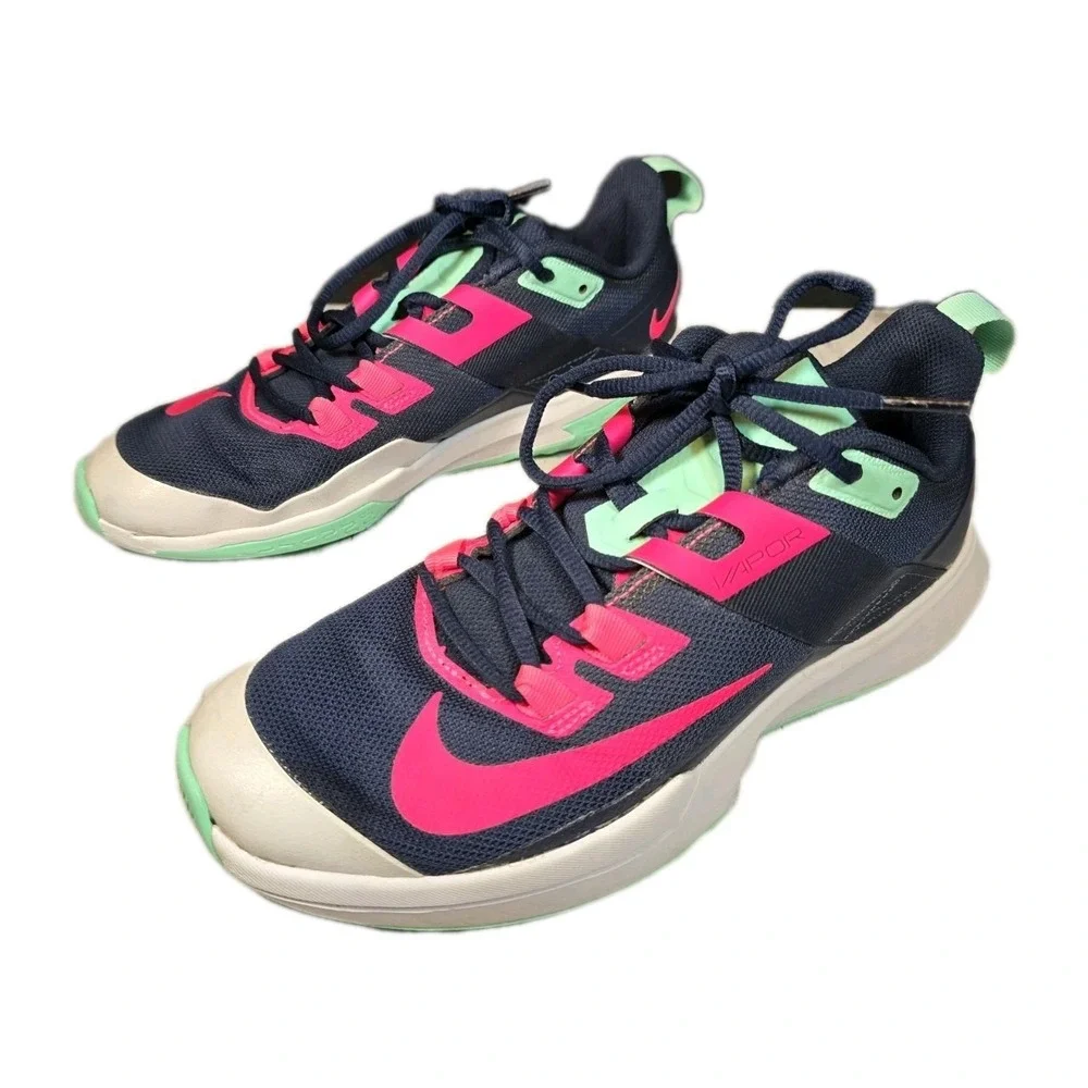 💥 RARE Nike Court Vapor Lite Low Obsidian Hyper Pink Mens 6.5/‎ Womens Sz.8